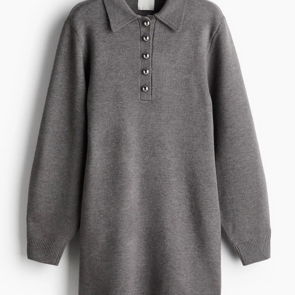 Gray Button-Up Women's Sweater